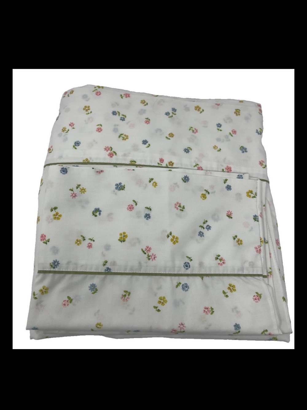 Vintage Wamsutta Twin Sheet Set 3 Pc Floral Flat Fitted Pillowcase USA Cottage